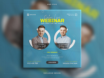 Digital marketing live webinar social media instagram web banner