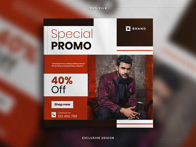 Stylish Fashion sale social media post and Instagram banner