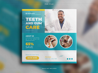 Dentist and health care instagram medical social media template banner branding corporate dental design flyer graphic design illustration marketing medical offer