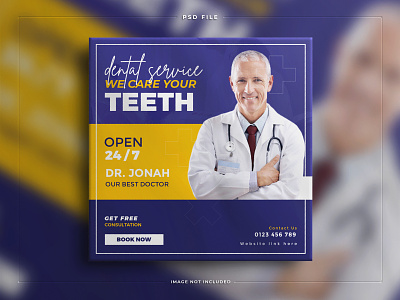 Dentist and health care instagram medical social media template banner branding corporate dental design flyer food graphic design medical offer