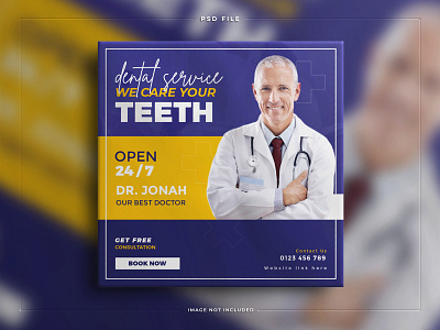 Dentist and health care instagram medical social media template