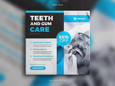Dentist and health care instagram medical social media template banner branding corporate dental design fishing flyer graphic design medical offer