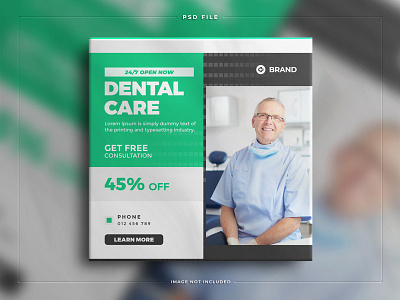 Dentist and health care instagram medical social media template banner branding corporate dental design flyer food graphic design illustration medical offer