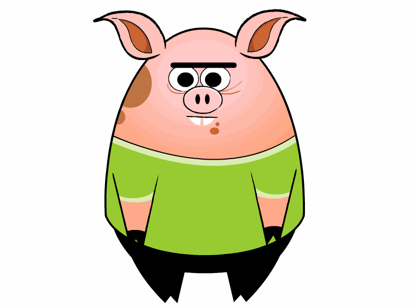 STUPID PIG animation character design motion graphics vector