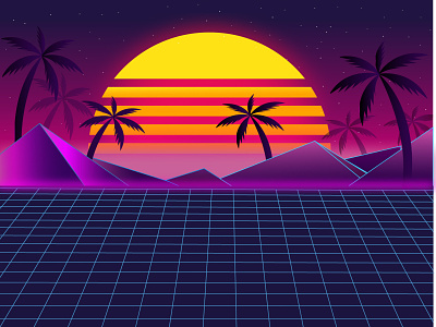 Poster Retro Disco 80s 80s digital art disco 80s graphic design illustration neon neon image neon pink retro 80s retro background retro disco 80s retro image vector vector image