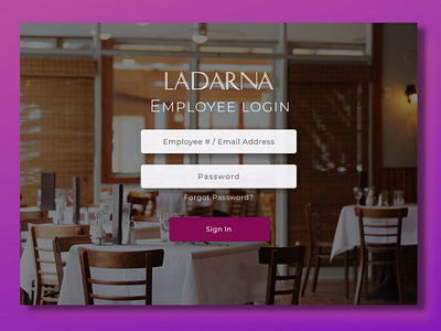 Ladarna (Fictional Restaurant) Employee Login Site 1 design graphic design typography ui ux web design