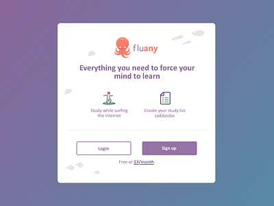 Fluany - Welcome Plugin chrome extension login plugin sing up singup welcome