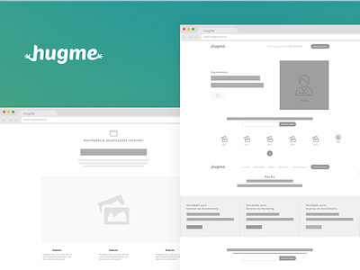 hugme - Landing Page - Wireframe wireframe