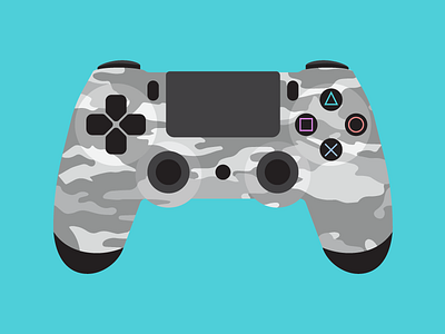 PS4 Dualshock 4 Controller camo camoflauge controller dualshock gamepad illustration playstation 4 ps4
