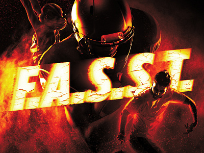 F.A.S.S.T. athletic duotone ember fast fire football gradient map smoke soccer sports typography volleyball