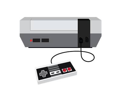 Nintendo Entertainment System NES illustration nes nintendo old school video games