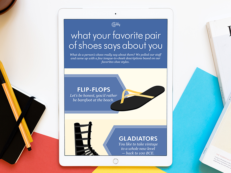 zulily Favorite Pair of Shoes Infographic athletic boots illustration infographic sandals shoes zulily