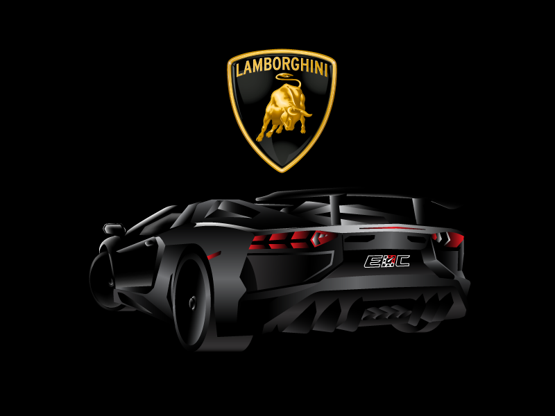 Lamborghini Aventador SV - Final aventador gradient illustration lambo lamborghini
