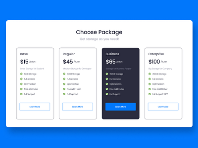 Pricing Card