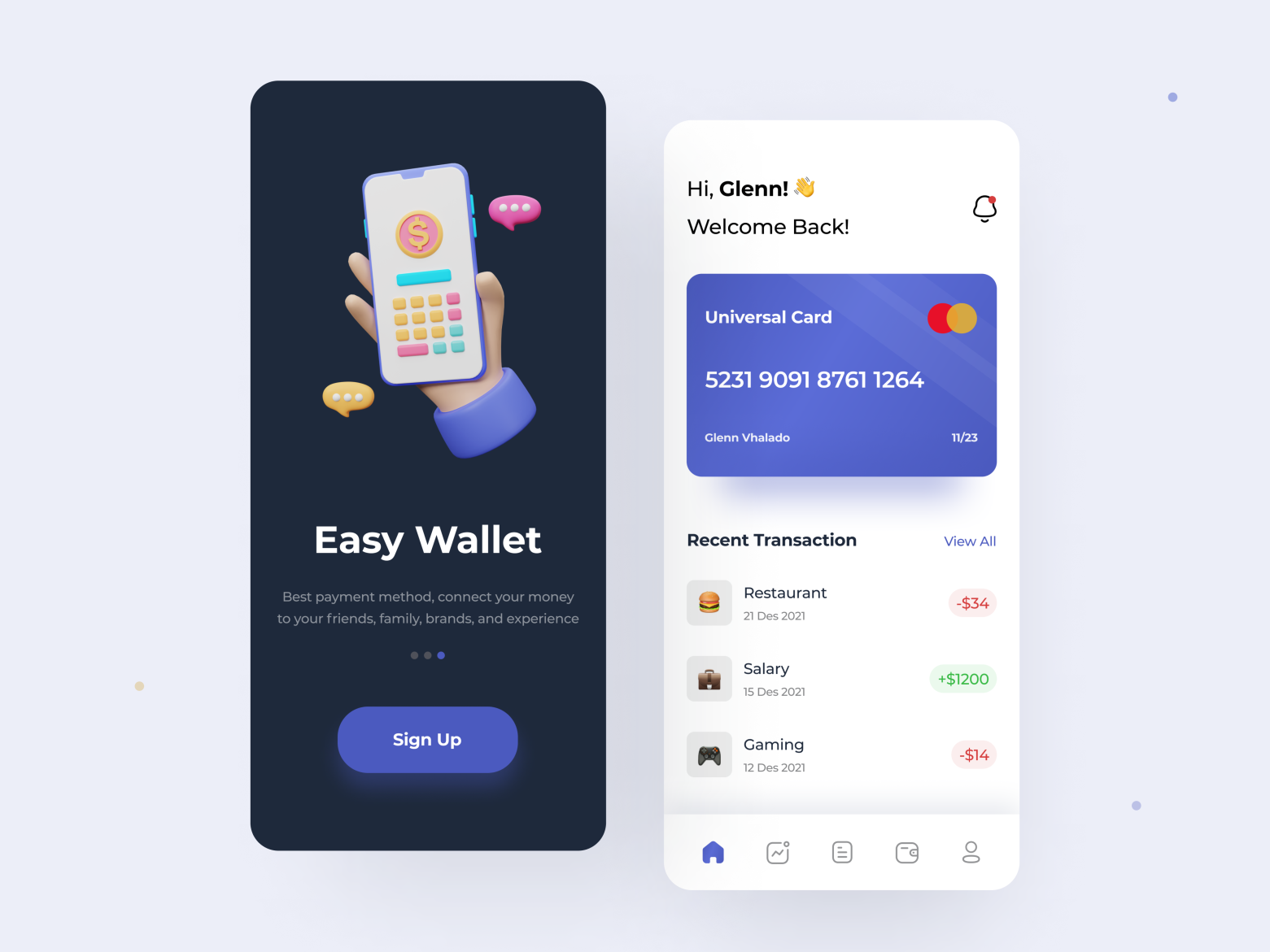 Finance App by Glenn Vhalado on Dribbble