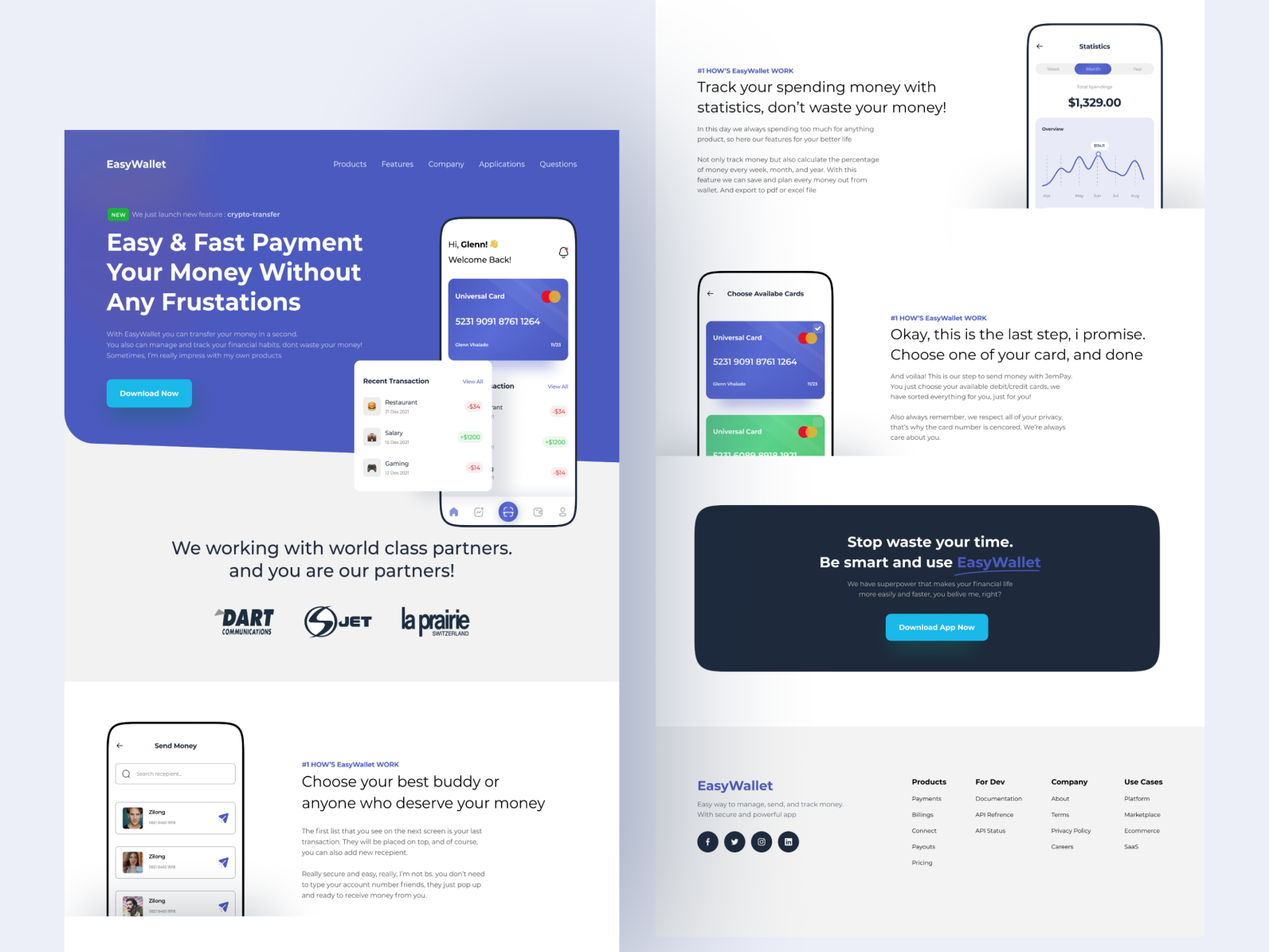 EasyWallet Landing Page by Glenn Vhalado on Dribbble