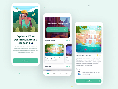 Travel App 🌄 app design ui ux