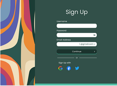 DailyUI #001 SignUp Page dailyui dailyuichallenge design graphic design ui user interface ux