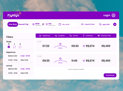 DailyUI #068 Flight Search Page branding dailyui dailyuichallenge design graphic design illustration logo ui user interface ux