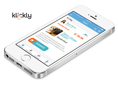 Throwback - Klickly Logo/UI Prototype iphone 5 ui old school