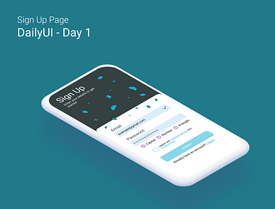 Sign Up Page - DailyUI app design sign up
