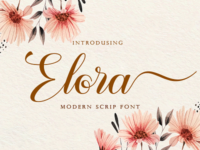 Elora branding casual font graphic design ilustration invitation logo lovely modern calligraphy script wedding
