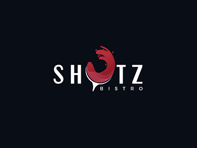 Shotz Bistro branding design flat glass logo wine