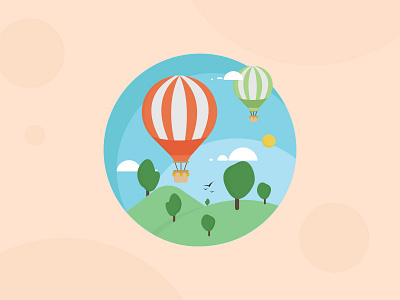 Hot Air Balloons design flat hotair illustration