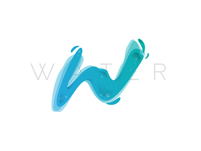 Water blue gradient logo text water