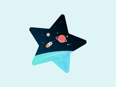 Star Space galaxy gradient illustration planets space