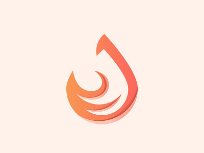 Fire fire gradient logo orange