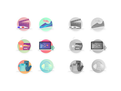Illustration of my Interests design flat gradient icons illustration stuffs
