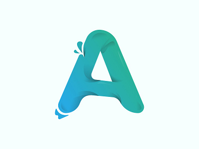 Letter A blue letter letter a teal