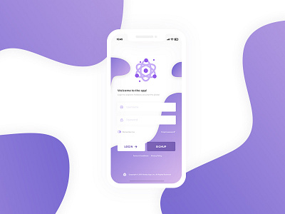 Hobby App Login app lavender login mobile page purple