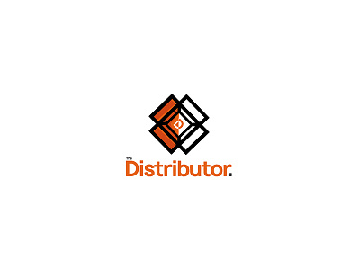The Distributor box branding design distributor flat illustration logo orange vector