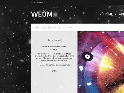 WEÖM Product Page apparel awesome ecommerce space weöm