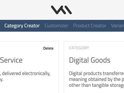 Category Creator dashboard e-commerce ecommerce
