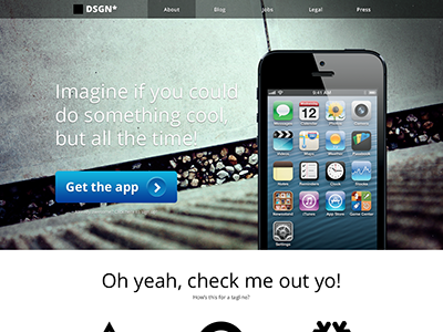 iPhone App Splash Page 1 page app ios iphone website