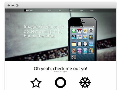 iPhone App Splash Page, Coded 1 page app css html ios iphone sass website