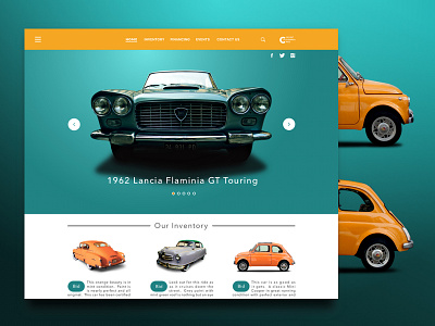 Classic Car Auction Concept - Sketch Layout car clean concept landing page material modern simple sketch ui ux web design website