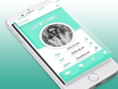 iPhone Contact Screen - Deconstructed clean contact deconstructed iphone mobile modern photoshop sketch social ui ux