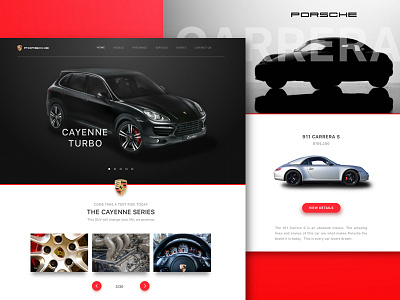Car Website Concept automobile car landing page modern parallax photoshop responsive sketch ui ux web design