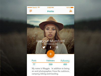 Concept for Profile Screen - Social App