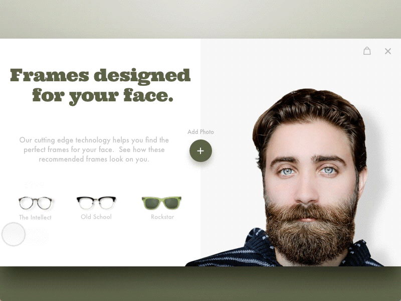 Eyeglasses Product Card Concept checkout ecommerce eyeglasses modern principle product profile retail shop ui ux