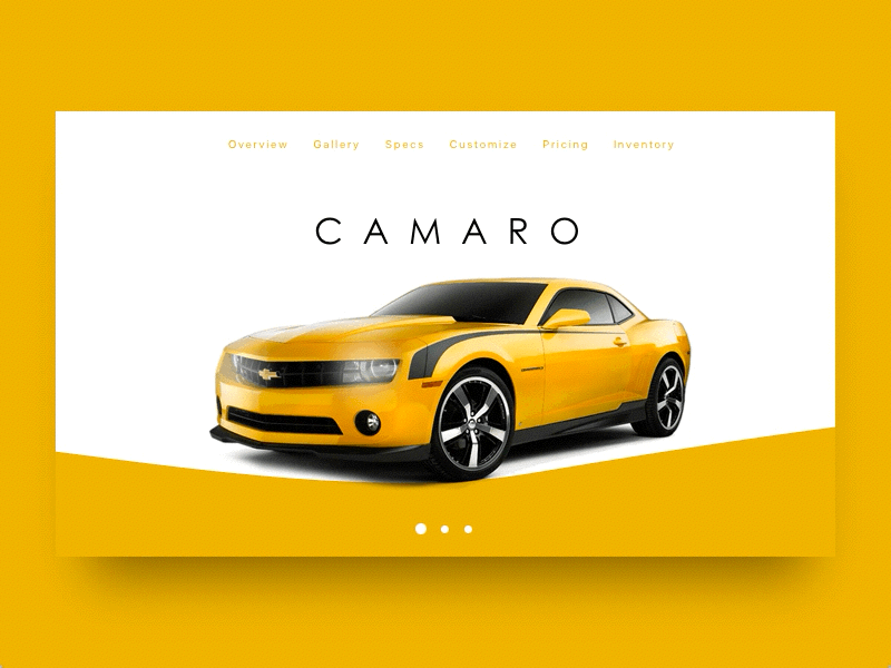 Automobile Landing Page Header animation automobile car landing page principle product card sketch ui ux web design