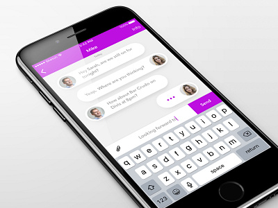 Texting/Messaging App Concept - iPhone 7 app clean iphone 7 messaging mobile mockup modern profile sketch social text texting