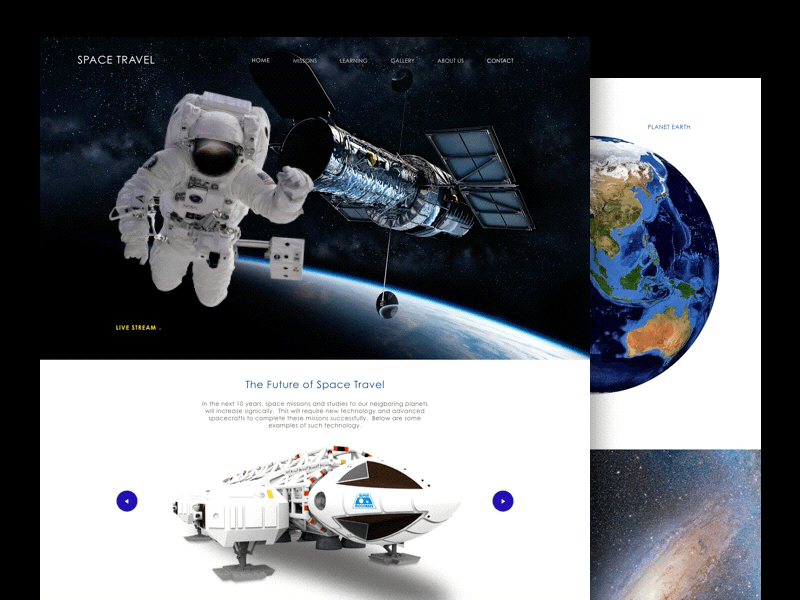 Streaming Space Exploration Website