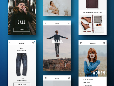 Fashion and Lifestyle Mobile Concept clean clothing ecommerce fashion iphone lifestyle mobile modern retail sketch ui kit ux