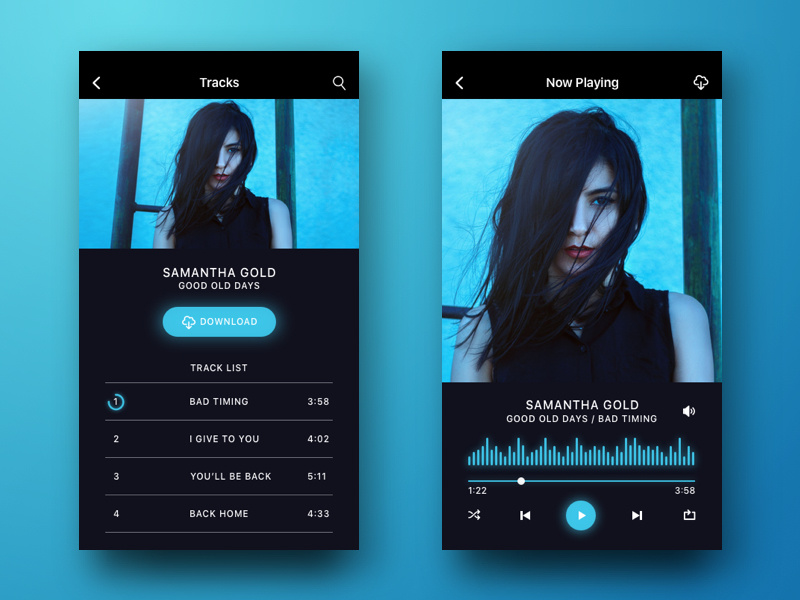 Music App by Gabe Becker on Dribbble