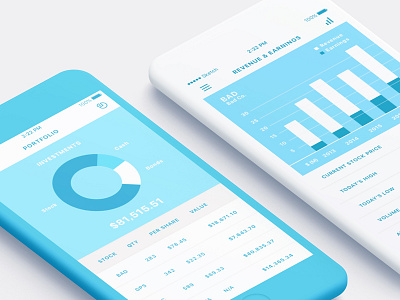 Personal Finance App app data finance financial graphs infographic investment mobile portfolio stocks ui ux